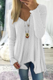Casual Solid Patchwork V Neck Tops