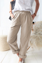Casual Solid Basic Straight Solid Color Bottoms