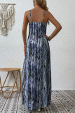 Casual College Print Patchwork O Neck Sling Dress Dresses