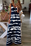Fashion Casual Striped V Neck Printed Dresses