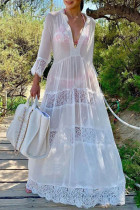 Fashion Vacation Solid See-through Swimwears Cover Up