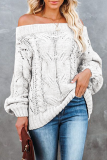 Casual Street Solid Patchwork Off the Shoulder Tops
