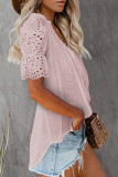 Fashion Casual Solid Patchwork V Neck Tops