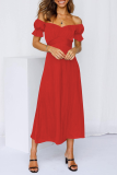 Casual Solid Patchwork Off the Shoulder Straight Jumpsuits