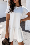 Fashion Casual Solid Patchwork O Neck Princess Dresses