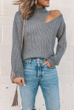 Fashion Casual Solid Turtleneck Tops