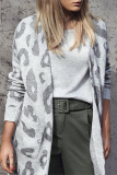 Casual Print Pocket Contrast Tops Sweater