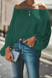 Casual Simplicity Solid Solid Color Off the Shoulder Tops