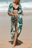 Elegant Vacation Floral Patchwork Swimwears Cover Up