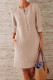 Fashion Casual Solid Split Joint O Neck A Line Dresses