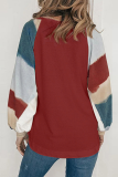 Casual Solid Patchwork O Neck Tops