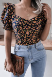 Fashion Casual Solid Split Joint Square Collar Tops
