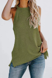 Casual Solid Split Joint Halter Tops