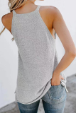 Casual Solid Split Joint Halter Tops