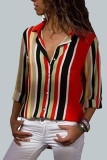 Casual Print V Neck Mid Waist Tops