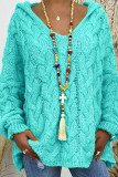Fashion Street Solid Patchwork Hooded Collar Tops
