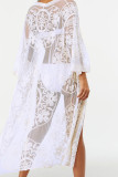 Fashion Vacation Solid Split Joint See-through Swimwears Cover Up