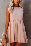Sexy Solid Split Joint Flounce Peter Pan Collar Dresses