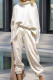 Fashion Casual Solid Split Joint O Neck Long Sleeve Two Pieces