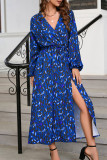 Sexy Animal Print V Neck Irregular Dress Dresses