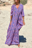 Sweet Elegant Floral V Neck Beach Dress Dresses