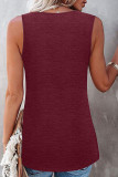 Fashion Casual Solid Split Joint O Neck Tops