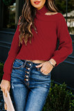 Fashion Street Solid Patchwork O Neck Tops