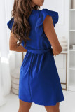 Fashion Street Solid Patchwork V Neck A Line Dresses