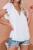 Fashion Casual Print Split Joint V Neck Tops