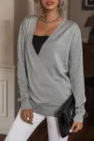 Fashion Street Solid V Neck Tops