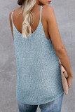 Fashion Street Striped Split Joint U Neck Tops