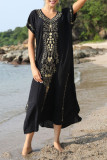 Fashion Vacation Print Split Joint Swimwears Cover Up