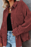 Casual Street Solid Buckle Turndown Collar Tops