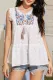Elegant Embroidery Lace Frenulum O Neck Tops