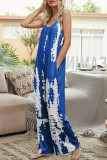 Fashion Casual Print O Neck Loose Jumpsuits