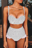 Vacation Dot Lace Split Joint Swimwears