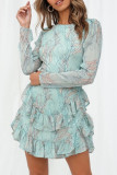 Fashion Casual Print Backless O Neck A Line Dresses
