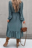Fashion Street Print Split Joint V Neck A Line Dresses