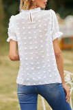 Fashion Street Solid Split Joint O Neck Tops