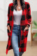 Work Street Plaid Striped Pocket Buckle V Neck Outerwear