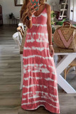 Fashion Casual Print V Neck Sling Dresses