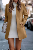 Casual Solid Patchwork Cardigan Collar Outerwear