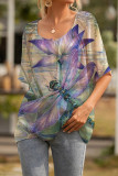 Fashion Casual Print Basic O Neck T-Shirts