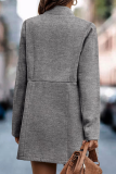 Casual Solid Patchwork Cardigan Collar Outerwear
