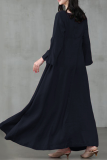 Casual College Solid Split Joint Square Collar A Line Dresses