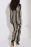 Casual Animal Print Contrast O Neck A Line Dresses