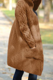 Solid Pocket Solid Color Hooded Collar Tops