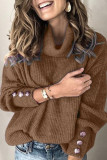 Fashion Street Solid Pullovers Turtleneck Tops