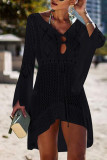 Fashion Vacation Solid Hollowed Out Swimwears Cover Up