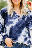 Fashion Sweet Adult Print Tie-dye V Neck Tops